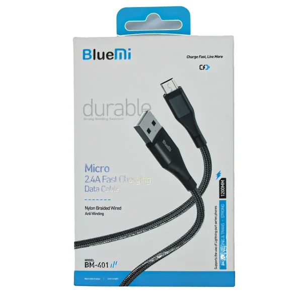 کابل شارژ سریع Micro USB بلو می مدل BM-401 | کابل فست شارژ 2.4 آمپر - تصویر 1