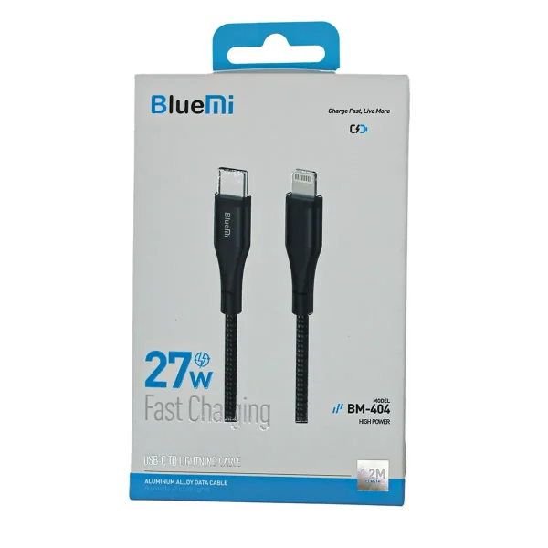 کابل شارژ سریع BlueMi مدل BM-404 | کابل USB-C به Lightning با توان 27W - تصویر 1