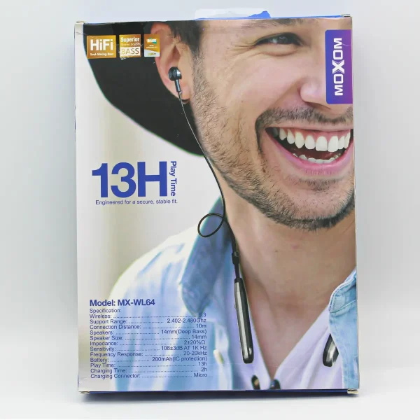 هندزفری گردنی مکسوم مدل MX-WL64 | هدفون بی‌سیم با بیس فوق‌العاده و طراحی هوشمند - تصویر 2